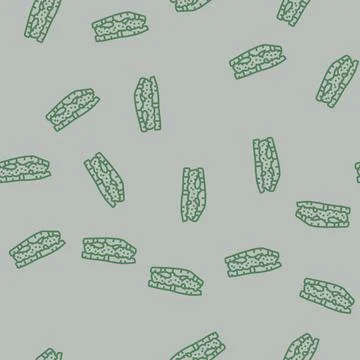 Egg sandwich line seamless pattern 스톡 일러스트