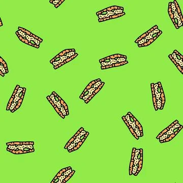 Egg sandwich vector seamless pattern Illustrazione stock
