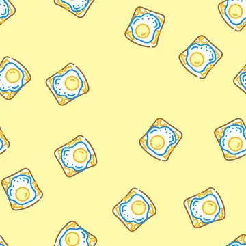 Egg sandwich vector seamless pattern Stock Illustration