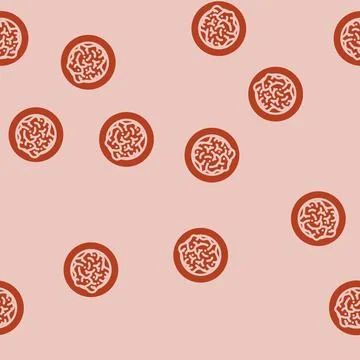 Egg scramble glyph vector seamless pattern Stock Illustration