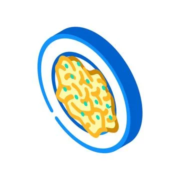 Egg scramble isometric icon vector illustration Stock Illustration