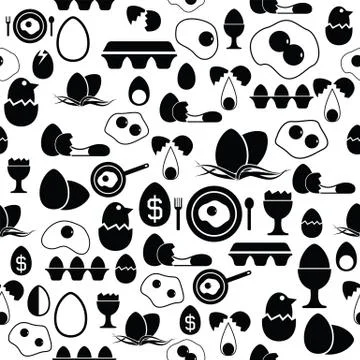 Egg seamless pattern background icon. Stock Illustration