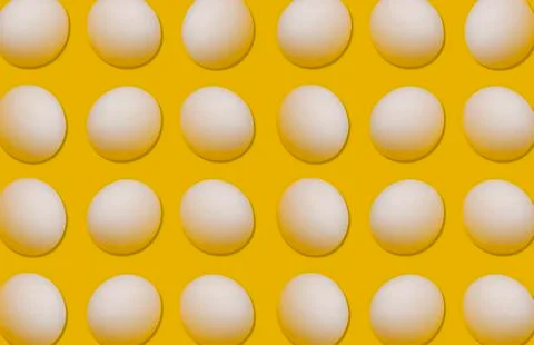Egg seamless pattern on yellow background, food concept Foto stock