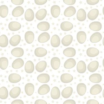 Egg seamless pattern.Vector Chicken egg Stock Illustration