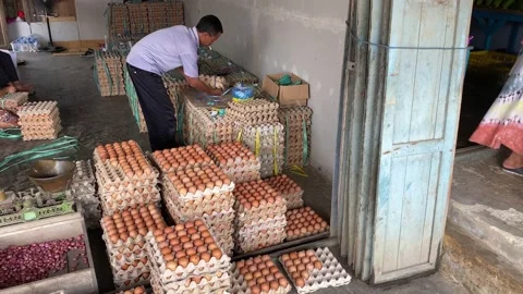 Egg seller Stock Footage 234900536