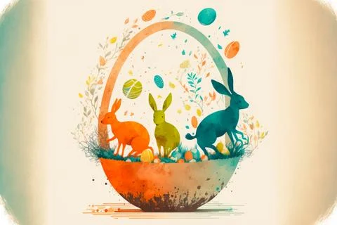 Egg shape Easter holiday minimal composition . Creative Easter abstract ill.. Stock Illustration