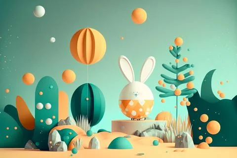 Egg shape Easter holiday minimal composition . Creative Easter abstract ill.. Stock Illustration