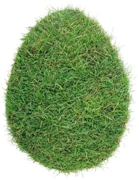 Egg shape of grass turf cutout Stock Photos