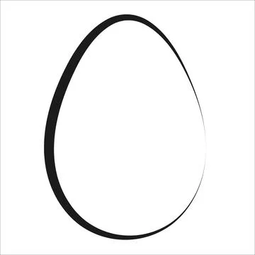 Egg shape icon, easter egg silhouette vector outline Illustrazione stock