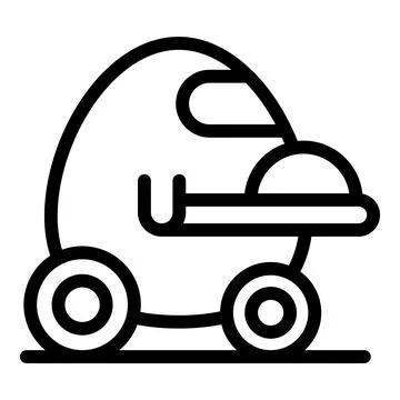 Egg shaped delivery robot is moving on wheels Stock Illustration