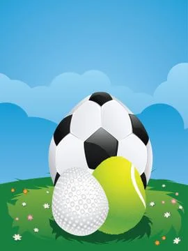 Egg Shaped Sport Balls イラスト素材