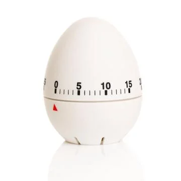 Egg-shaped white timer Foto stock