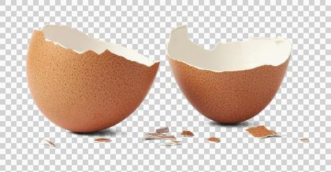 Egg shell broken or crack isolated Stock Photos