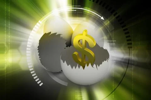 Egg shell with dollar sign Stock Illustration