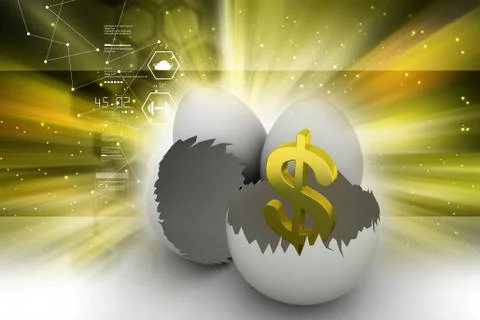 Egg shell with dollar sign Stock Illustration