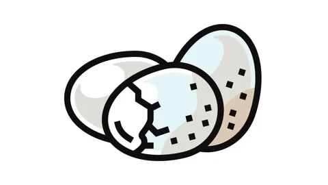 Egg shell food hen color icon animation Stock Footage 326107669