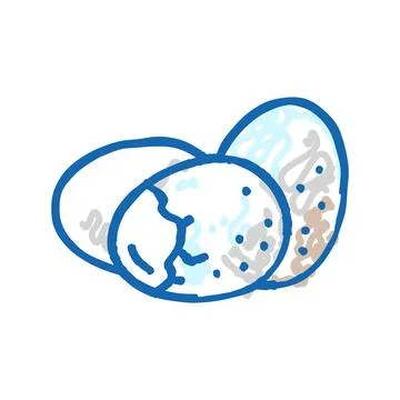 Egg shell food hen icon doodle illustration Illustrazione stock