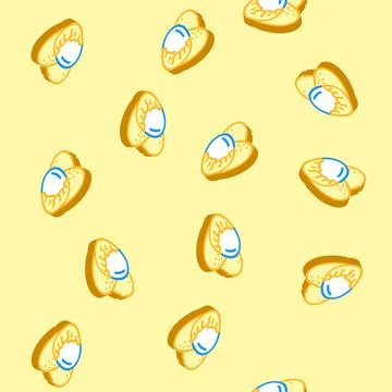 Egg shell food hen isometric icon seamless pattern Stock Illustration