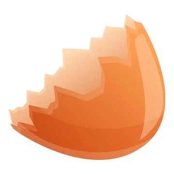 Egg shell icon, cartoon style Stock Illustration