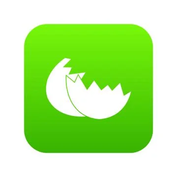 Egg shell icon digital green Illustrazione stock