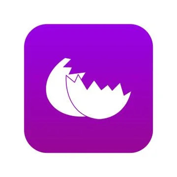 Egg shell icon digital purple Illustrazione stock