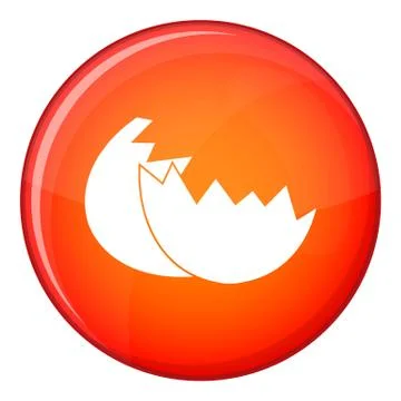 Egg shell icon, flat style 스톡 일러스트