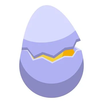 Egg shell icon isometric vector. Easter chick Stock Illustration