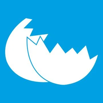 Egg shell icon white Stock Illustration