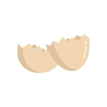 Egg shell trash icon flat vector. Waste food 스톡 일러스트