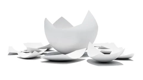 Egg shell on white background Stock Illustration