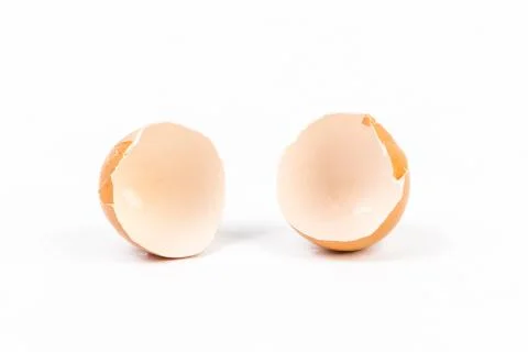 Egg shell on white background  Stock Photos