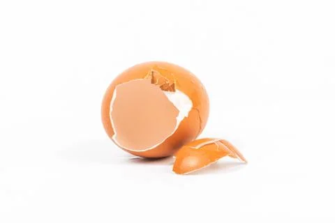 Egg shell on white background  Stock Photos