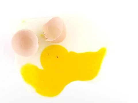 Egg shells and yolk Stock Photos