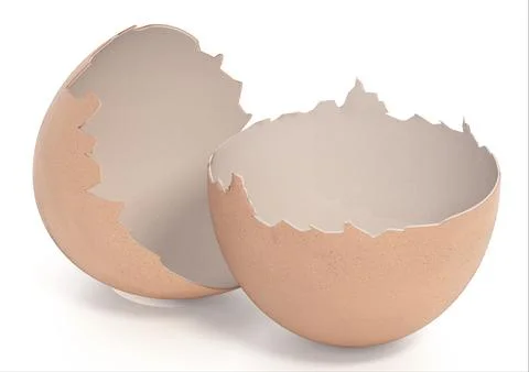 Egg shells isolated on white background. 3D illustration Stock Illustration