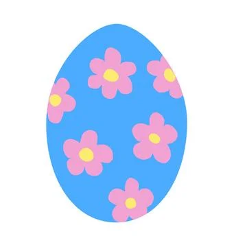 Egg with simple flower pattern, Easter holiday design element, vector Illustrazione stock