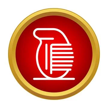 Egg slicer kitchen tool icon with red circle Stock Illustration