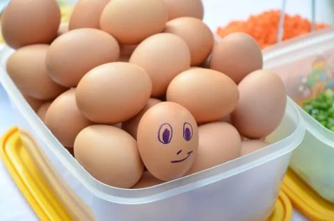 Egg with smiley face Stock Photos