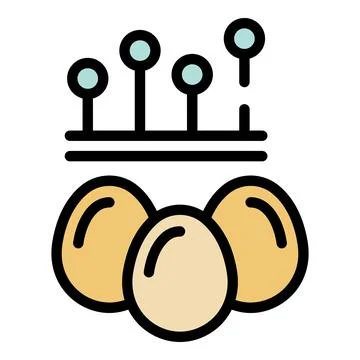 Egg sorting machine processing food production line icon 스톡 일러스트