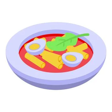 Egg soup icon isometric vector. Hot food Stock Illustration