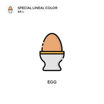 Egg Special lineal color icon. Illustration symbol design template for web mo Stock Illustration