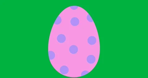 Egg spinning on transparent background with pastel pink and lavender polka dots Stock Footage 317526979
