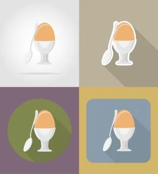Egg with a spoon objects and equipment for the food vector illustration Stock Illustration