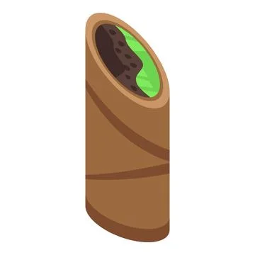 Egg spring roll icon isometric vector. Restaurant menu Stock Illustration
