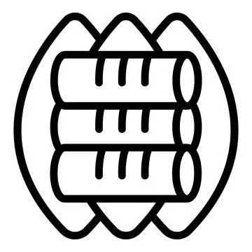 Egg spring roll icon outline vector. Food cuisine Stock Illustration