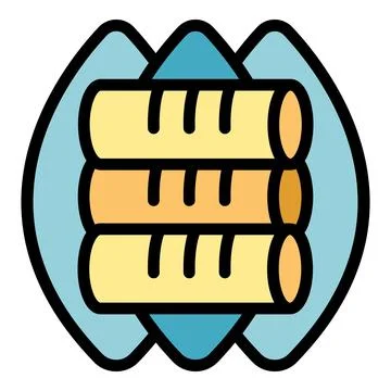 Egg spring roll icon vector flat Stock Illustration