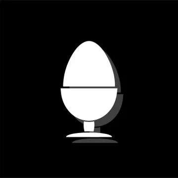 Egg On Stand icon flat Stock Illustration