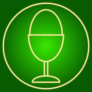 Egg on a stand in a neon circle. Easter. Stock Illustration