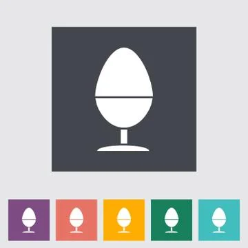 Egg on stand single icon. Stock Illustration