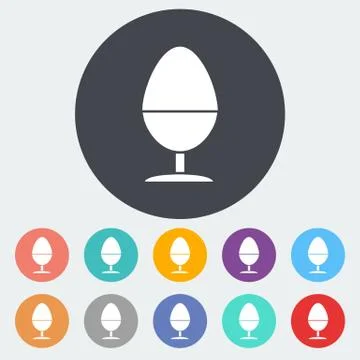 Egg on stand single icon. Stock Illustration