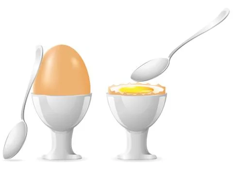 Egg on stand with a spoon vector illustration Stock Illustration